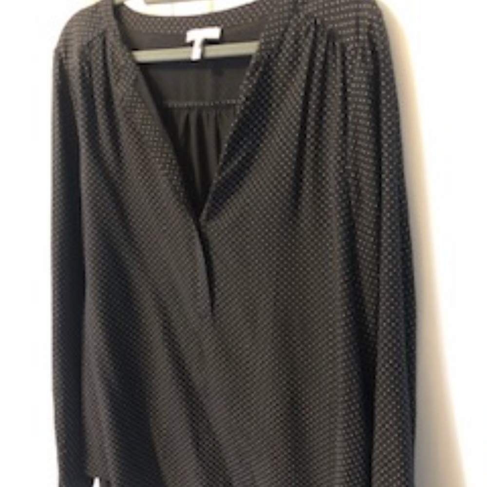 Joie Blue & White Silk Blouse